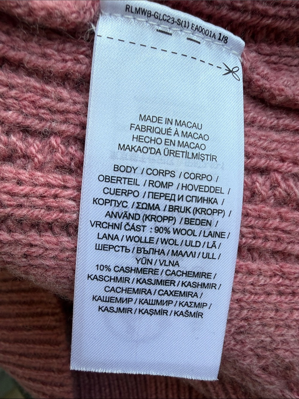 Lauren Ralph Lauren Rose Cable Knit Crewneck Sweater cashmere wool M - Picture 4 of 4